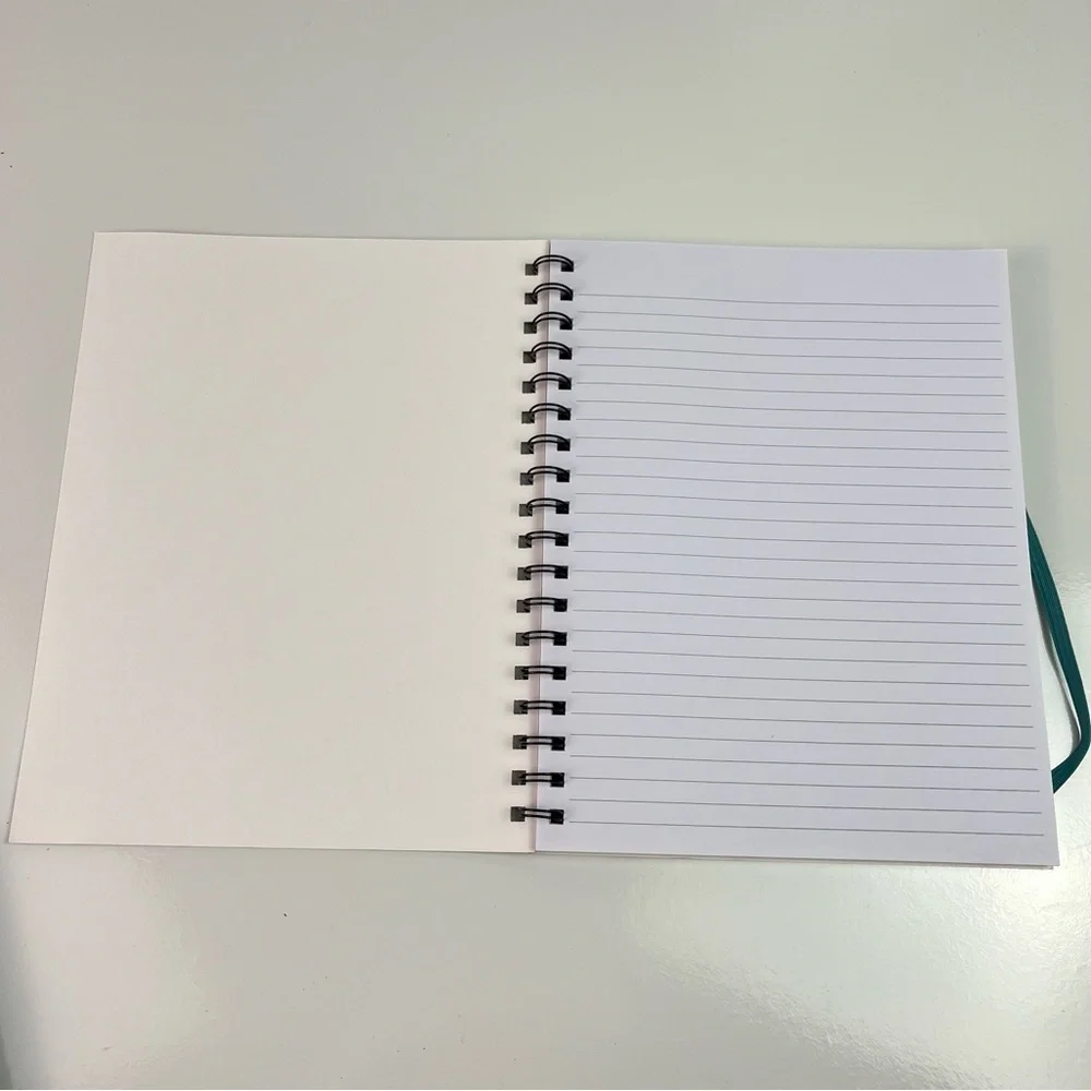 Green Floral Greenery Striped Journal Notebook Lined Pages 7.3”x9.5”